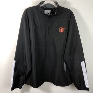 Baltimore Orioles Augusta Sportswear 1/4 Zip Pullover Jacket Sz XL Black